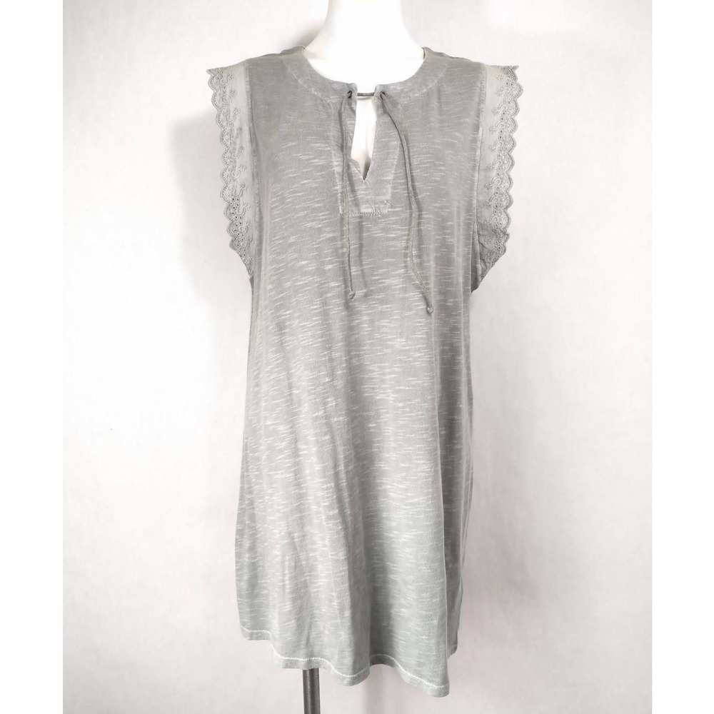 Lilla P tunic dress key hole tie front sleeveless